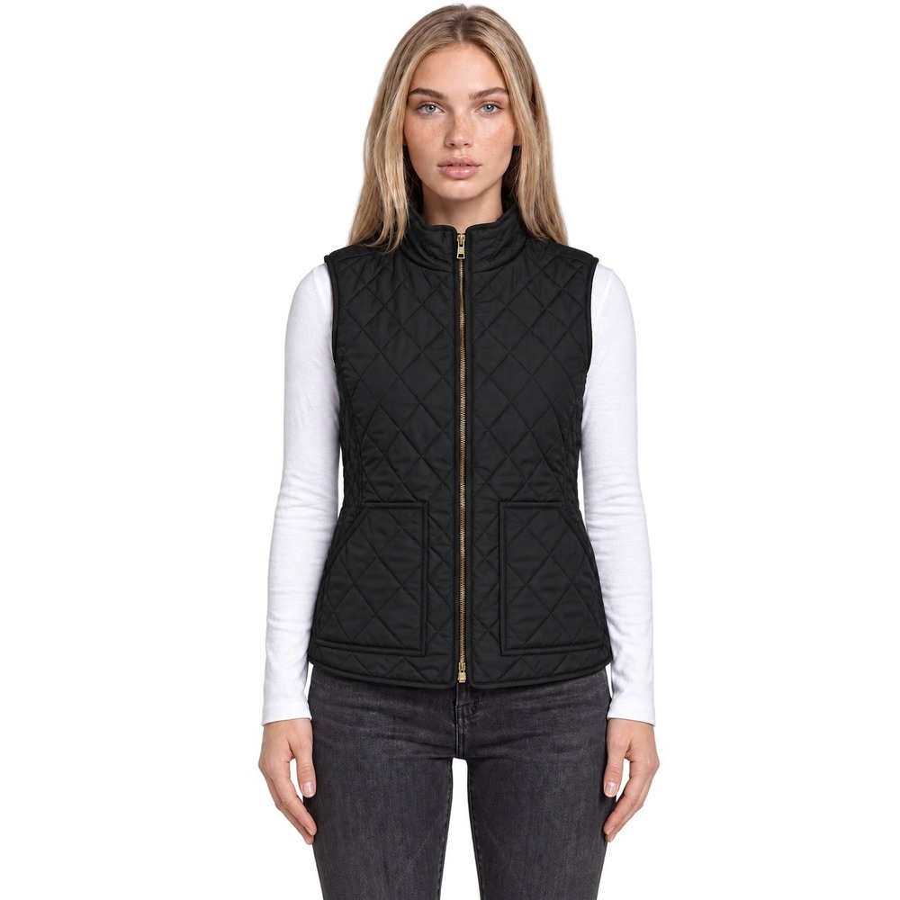 J.Crew Excursion Diamond Quilted Puffer Vest Women's Size Small Black Outerwear